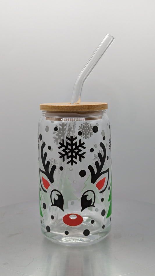 Reindeer glass cup