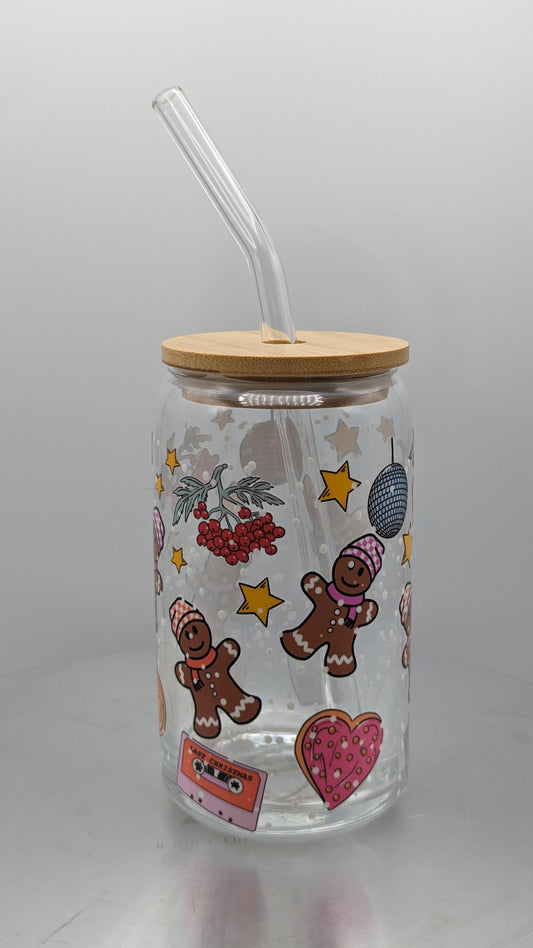 Gingerbread man glass cup