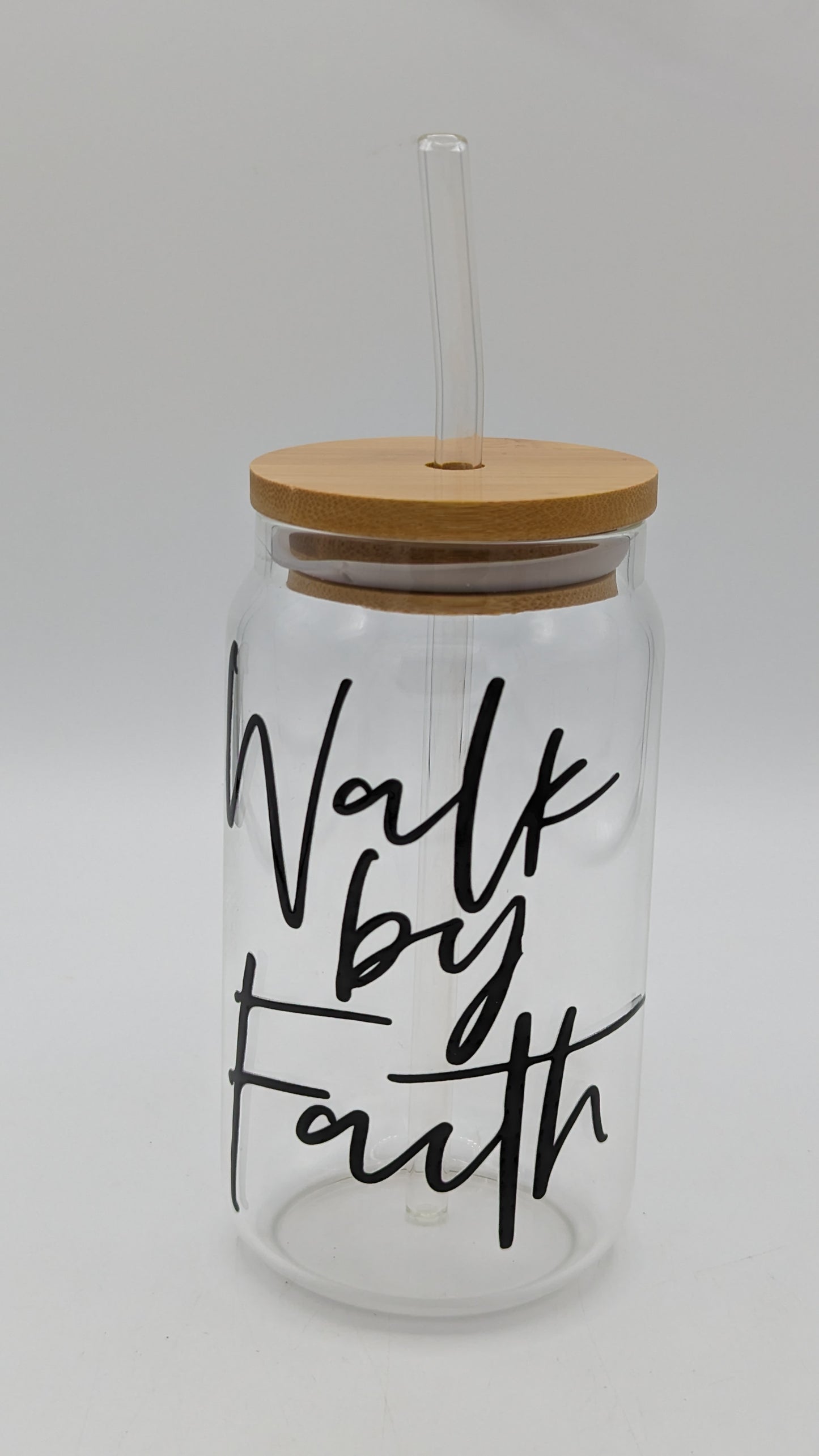 Walk by Faith Glass Cup