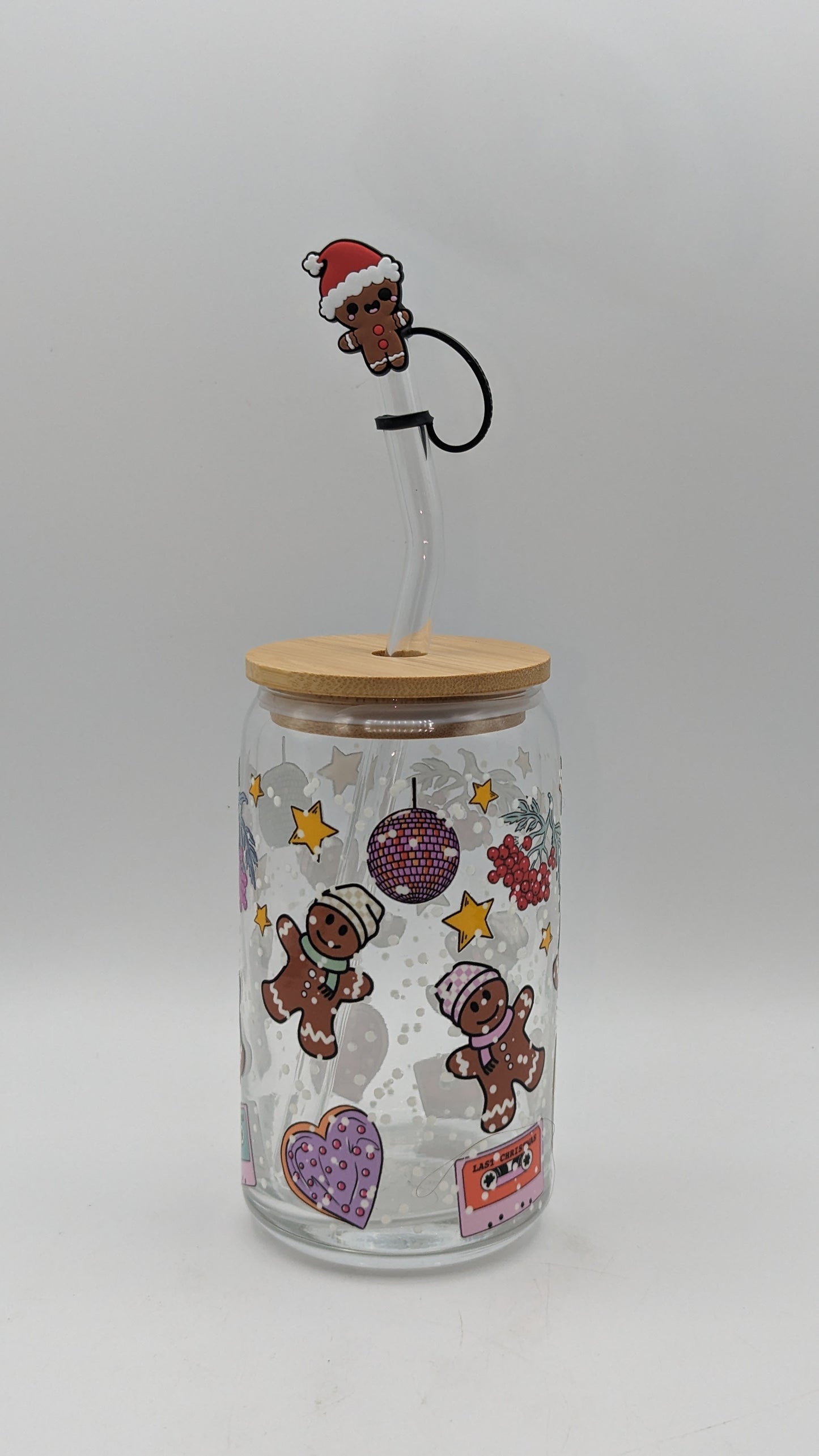 Gingerbread man glass cup