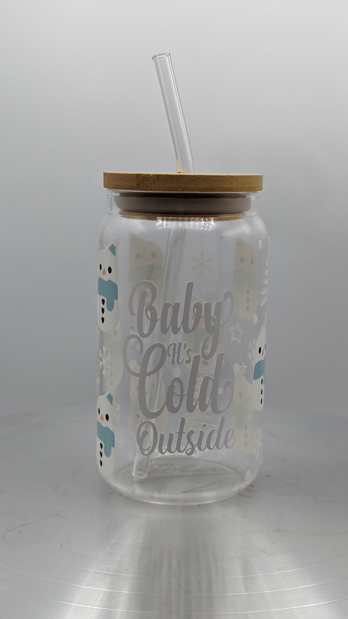 Baby it's cold outside glass cup